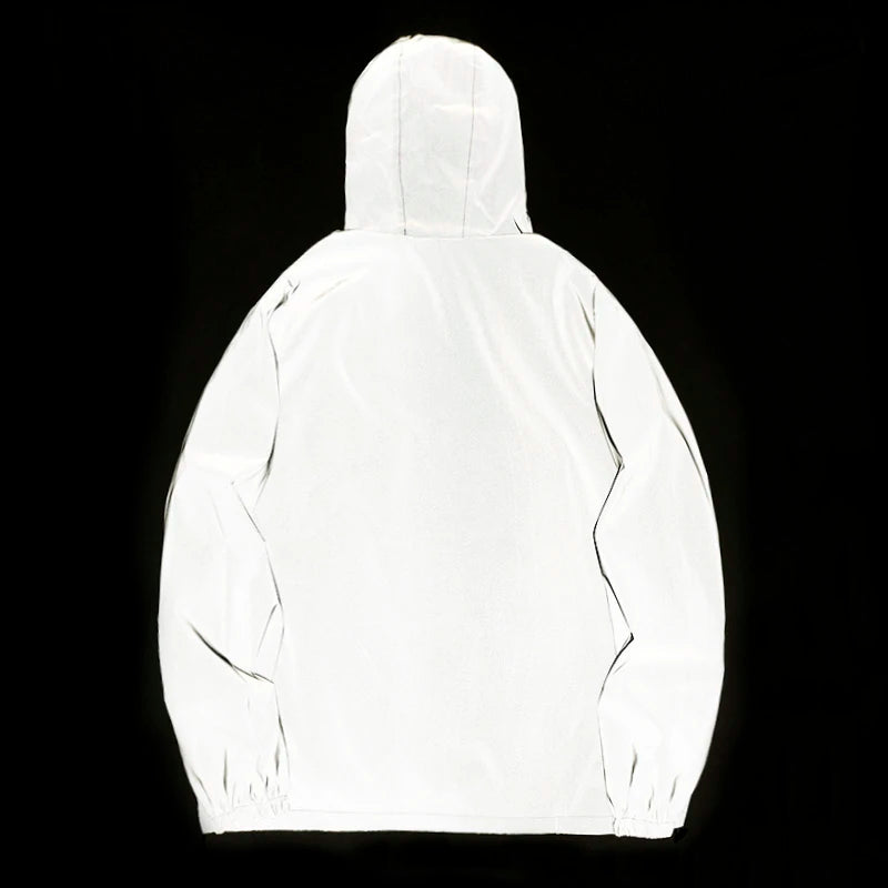 Chaquetas reflectantes nocturnas de doble tejido, cortavientos, impermeables