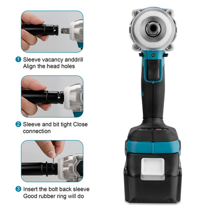 Brushless/Cordless Impact Wrench 1/2 inch for Makita 18V