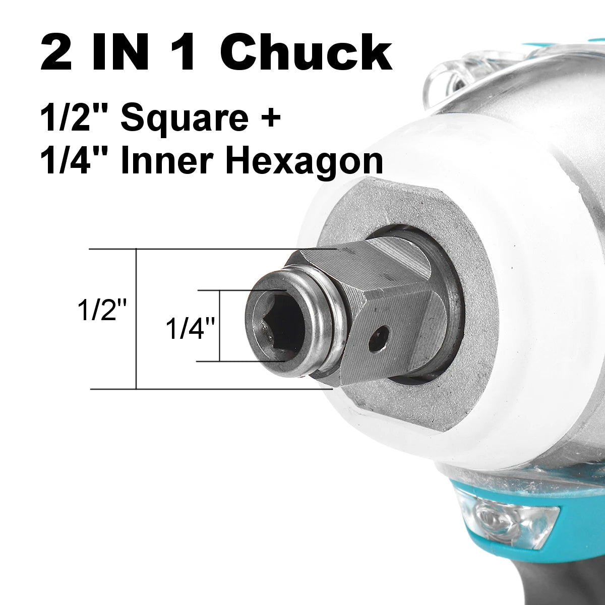 Brushless/Cordless Impact Wrench 1/2 inch for Makita 18V